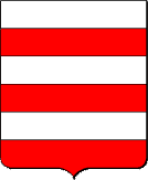 Fascé d'argent et de gueules de 6 pieces